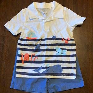 Carter’s 2-piece Ocean themed Polo& Short set